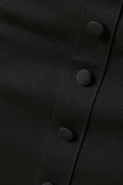 Button Through Ponte Mini Skirt