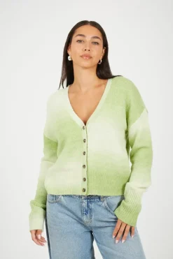 Button Through Space Dye Cardigan