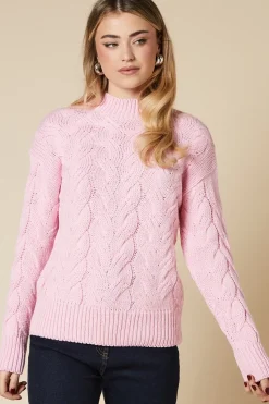 Cable Knit High Neck Jumper