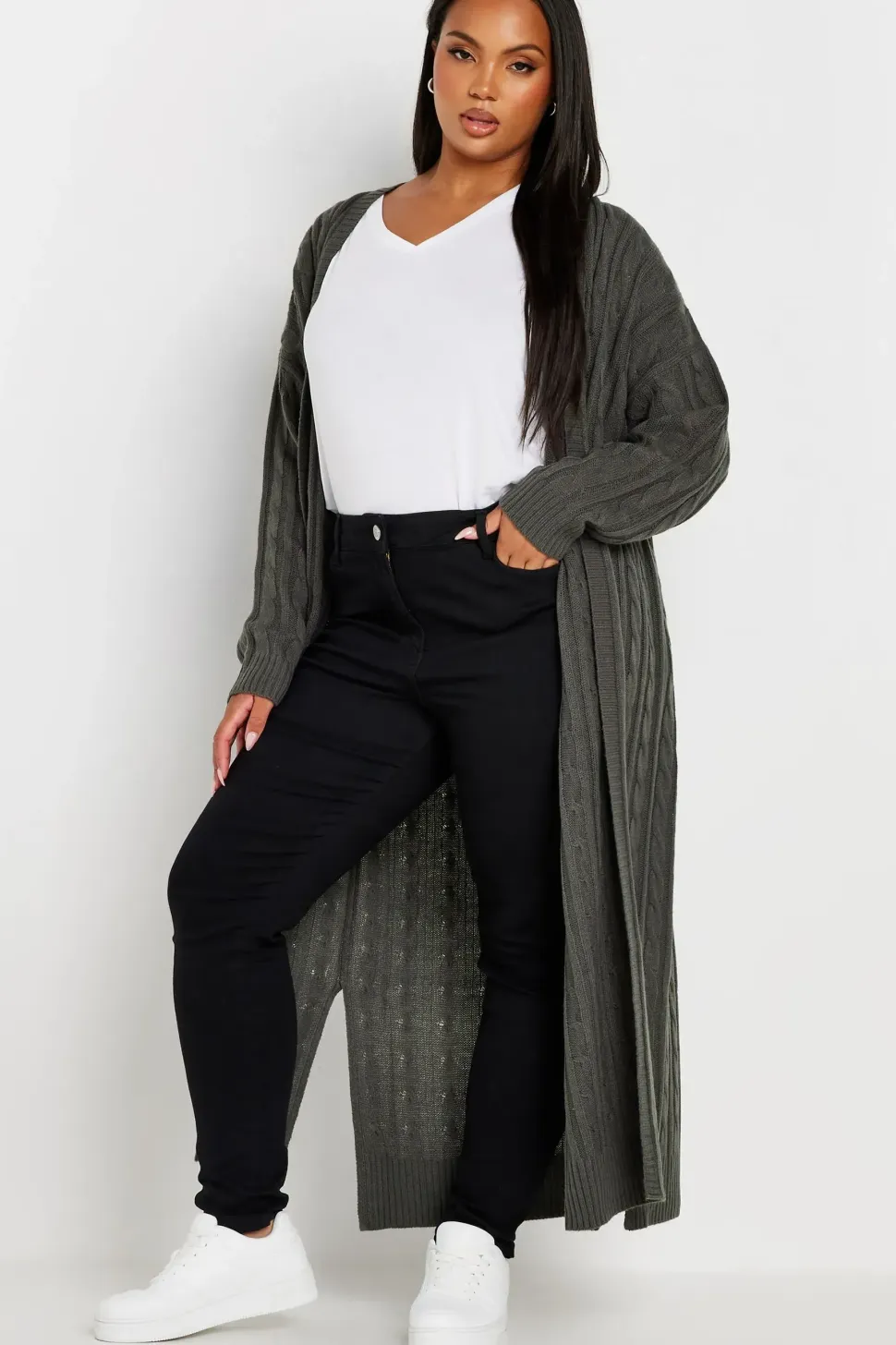 Cable Knit Maxi Cardigan