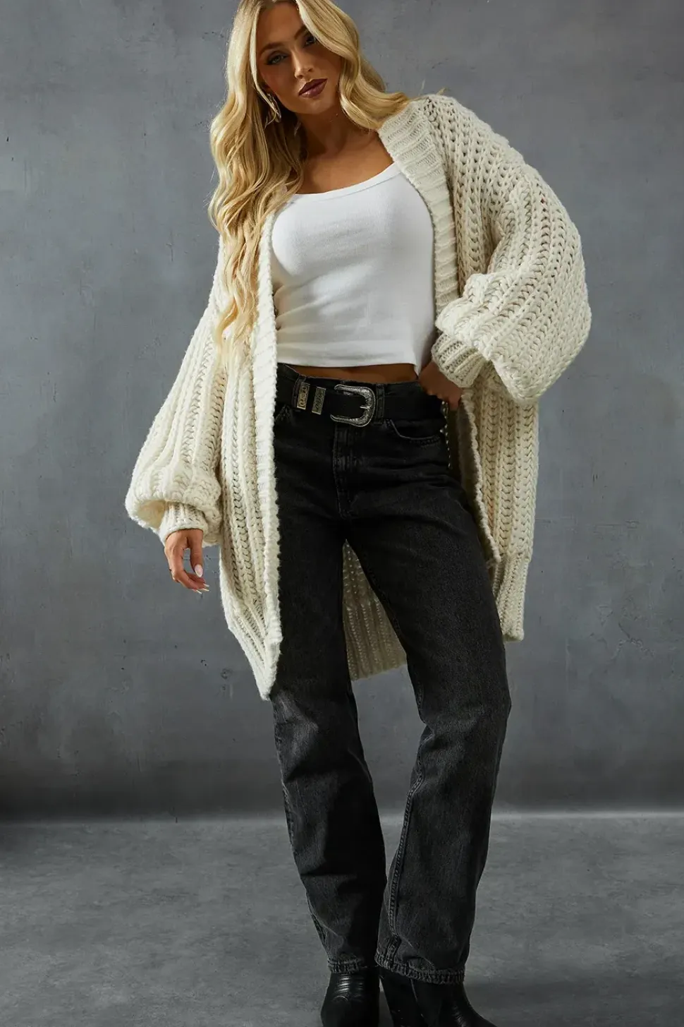 Cable Knit Oversized Cardigan
