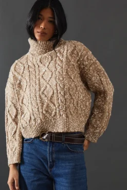 Cable Knit Roll Neck Jumper