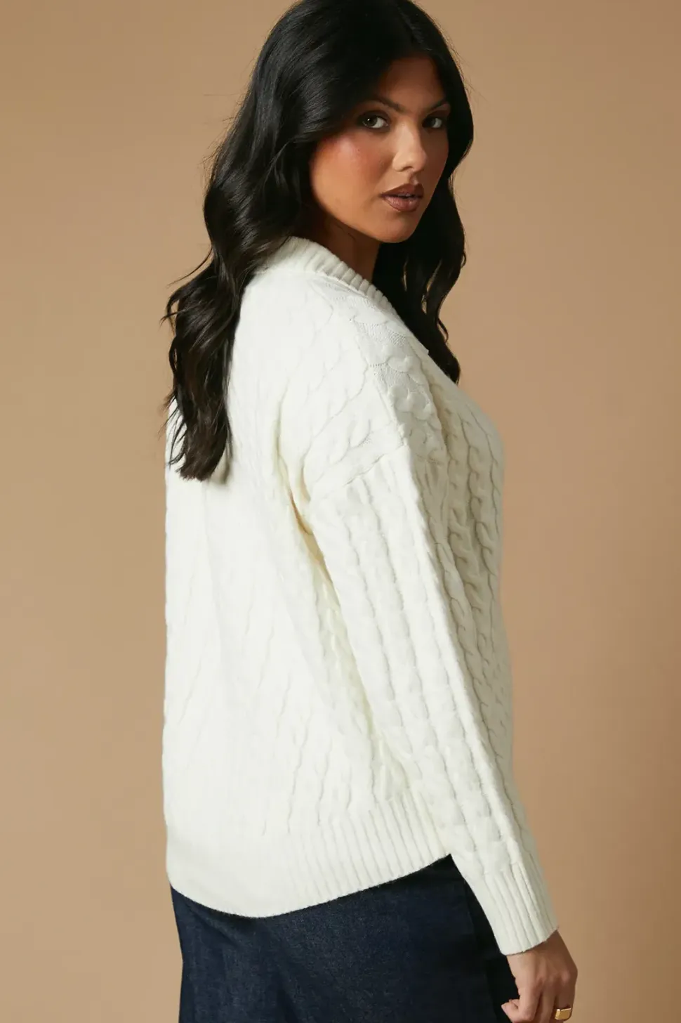 Cable Knitted Collared Cardigan