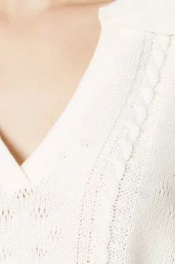 Cable Knitted Collared Jumper