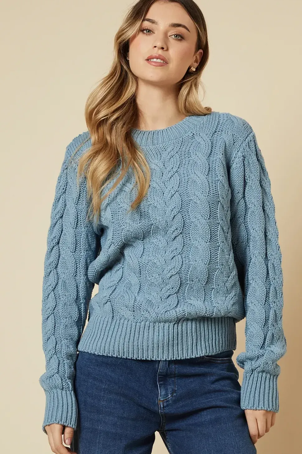 Cable Knitted Crew Neck Jumper