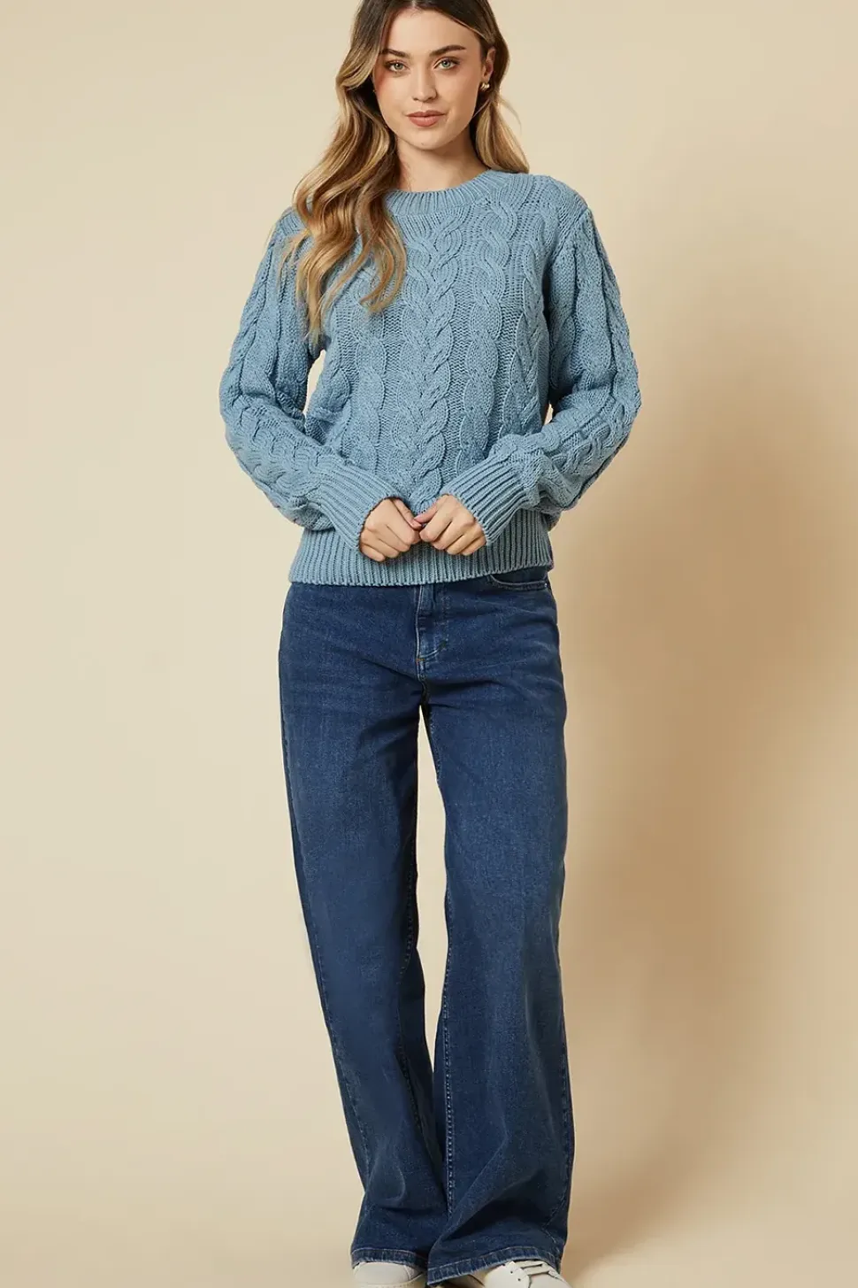 Cable Knitted Crew Neck Jumper