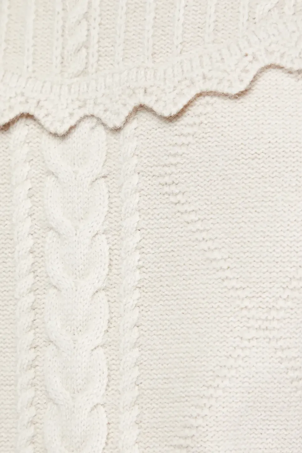 Cable Knitted Crochet Trim Detail Jumper