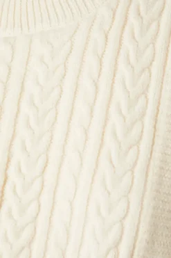Cable Wrap Front Crew Neck Jumper