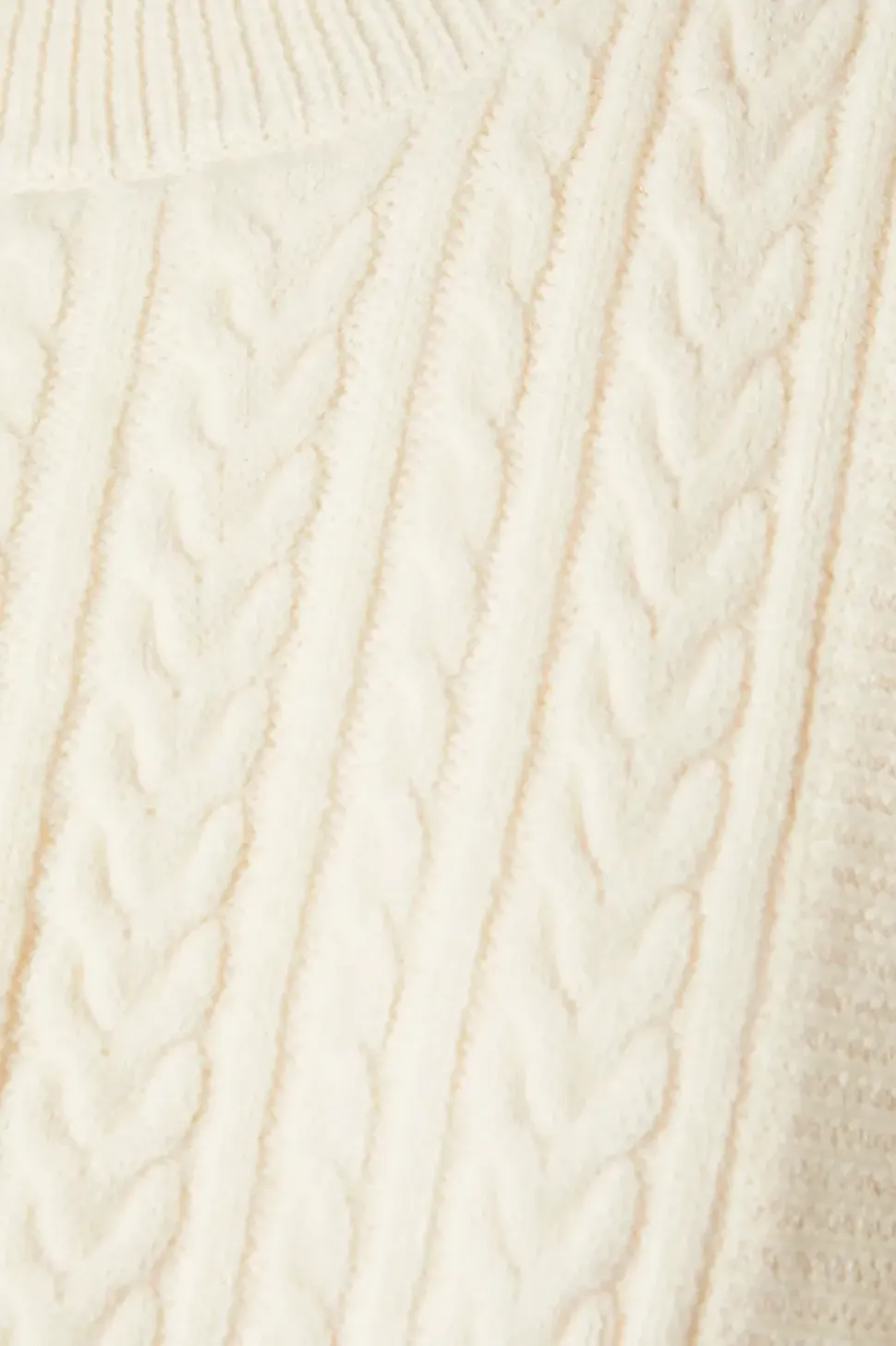 Cable Wrap Front Crew Neck Jumper