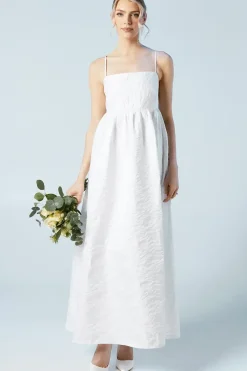 Cami Strap Babydoll Jacquard Wedding Dress