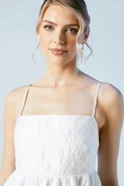 Cami Strap Babydoll Jacquard Wedding Dress