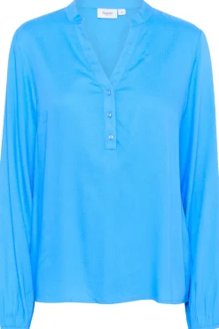 CampanulaSZ V-notch Neck Buttons Blouse-