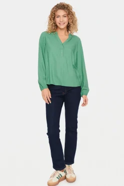 Campanula V-notch Neck Blouse-