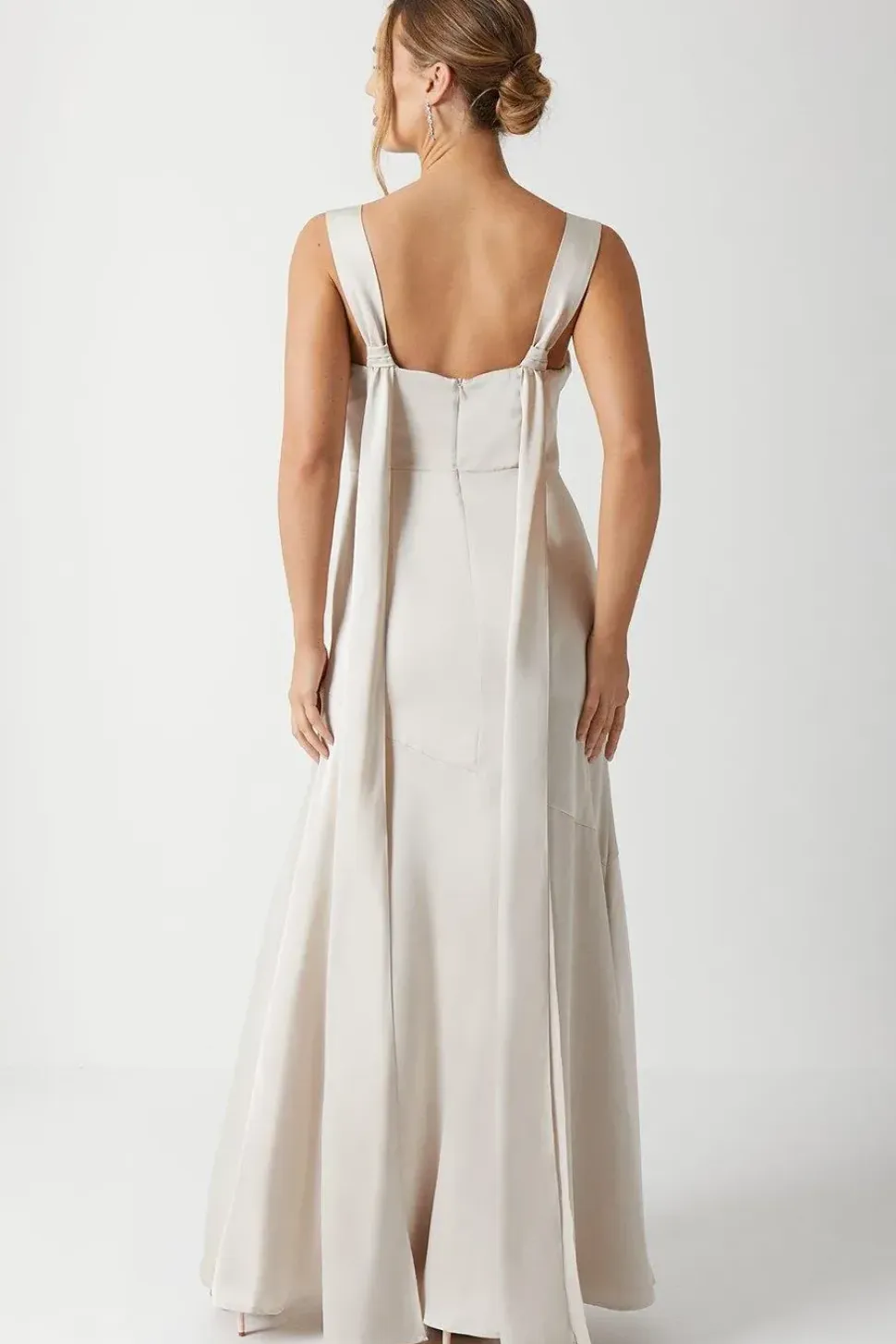 Cape Back Pleat Detail Bridesmaids Dress