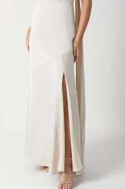 Cape Back Pleat Detail Bridesmaids Dress