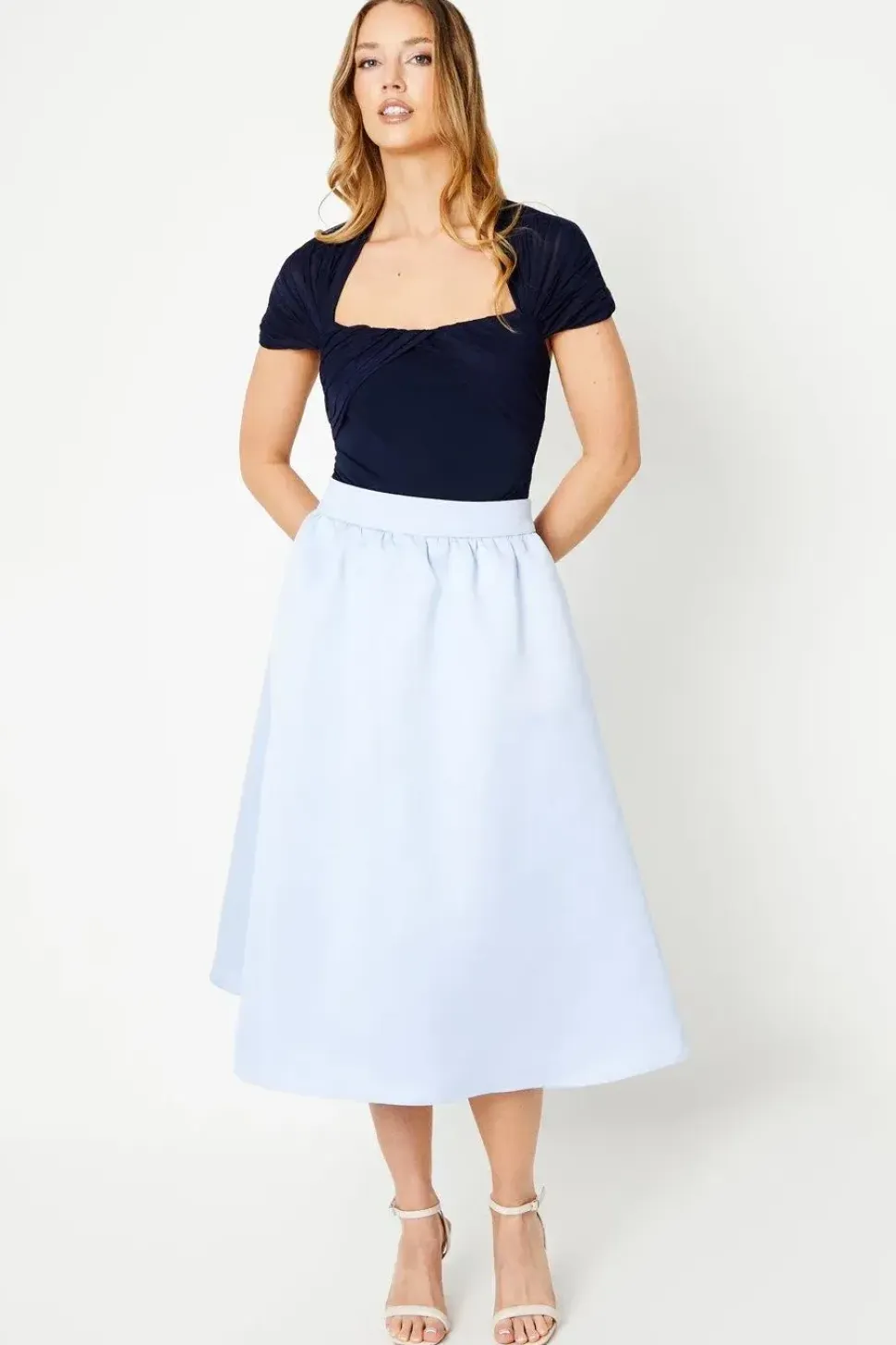 Cape Back Pleated Bodice Bodysuit