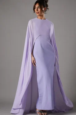 Cape Sleeve Maxi Dress