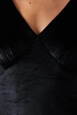 Cap Sleeve Cowl Back Velvet Bridesmaid Dress
