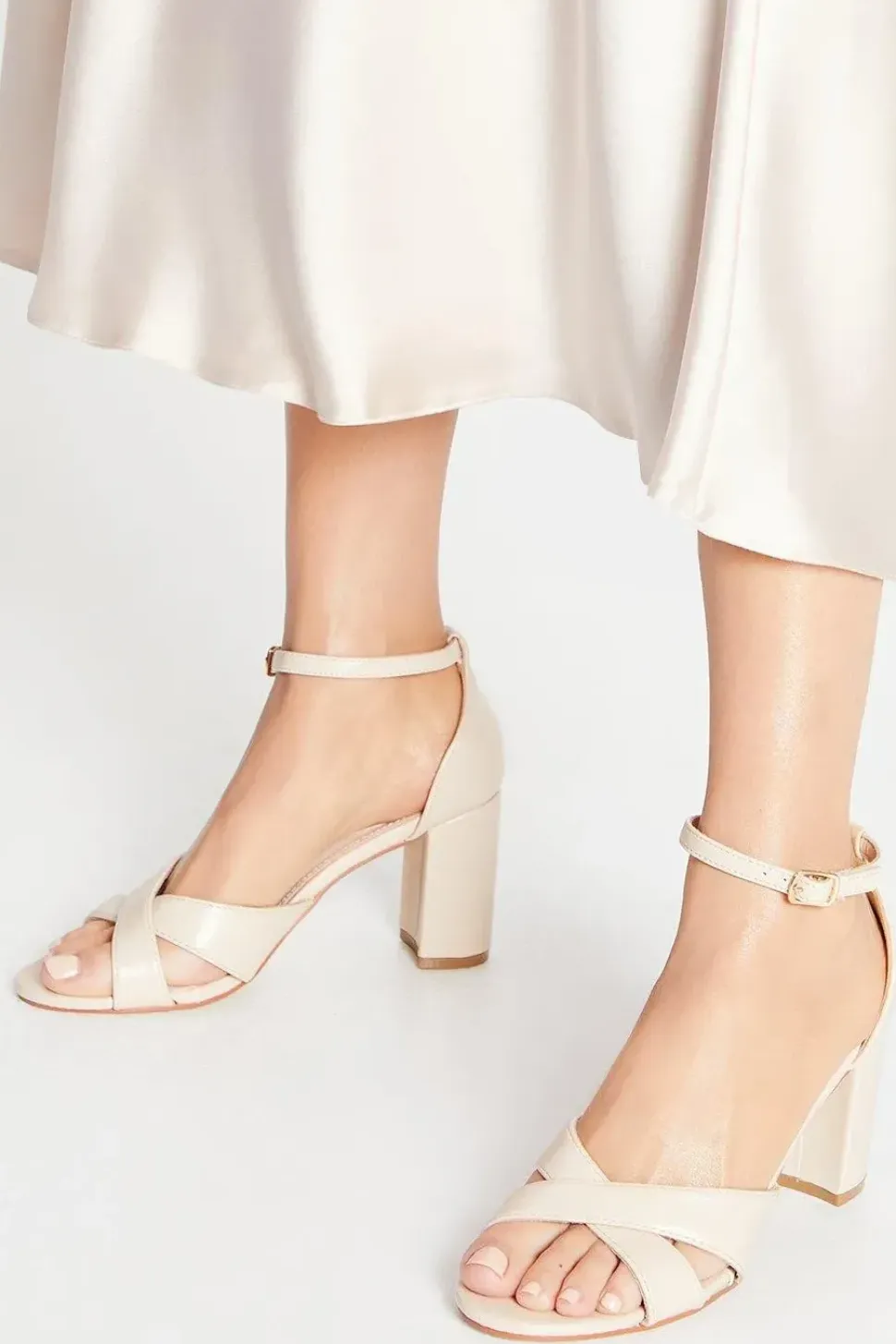 Cassidy Cross Strap High Block Heeled Sandals