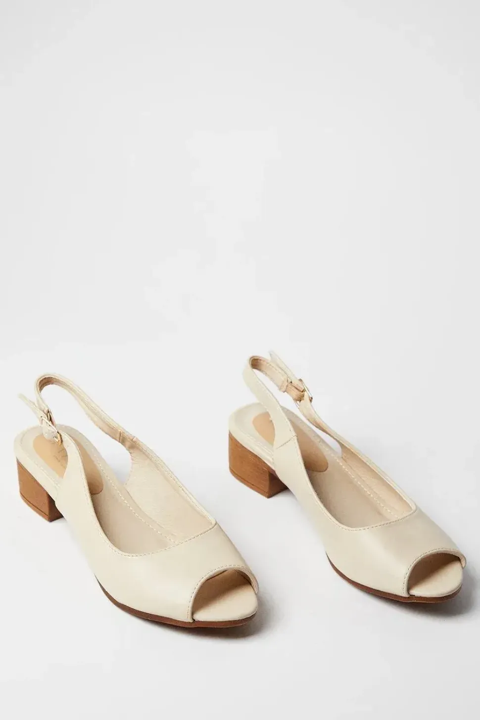 Cassie Peeptoe Slingback Low Block Heeled Sandals