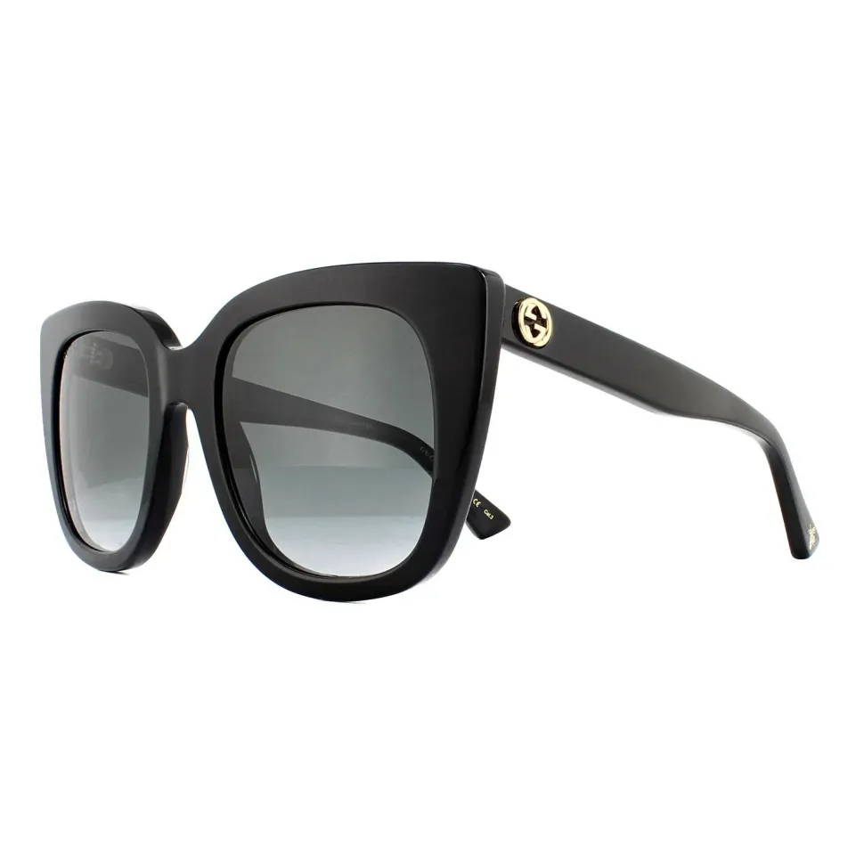 Cat Eye Black Grey Gradient Sunglasses GG0163SN
