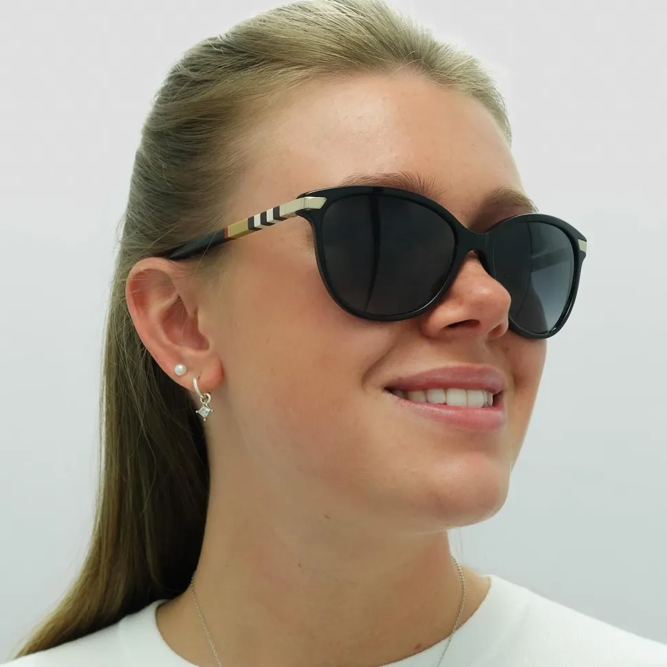 Cat Eye Black With Gold Detailing Grey Gradient BE4216 Sunglasses