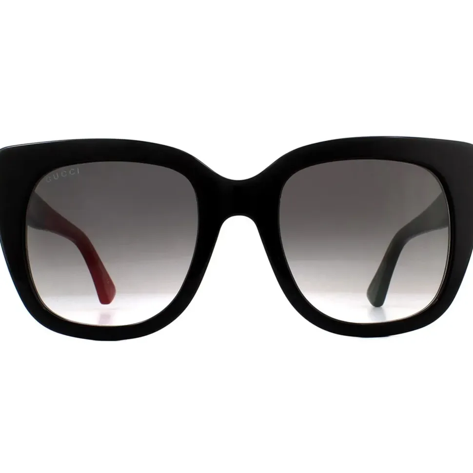 Cat Eye Black with Red and Green Brown Gradient Sunglasses GG0163SN