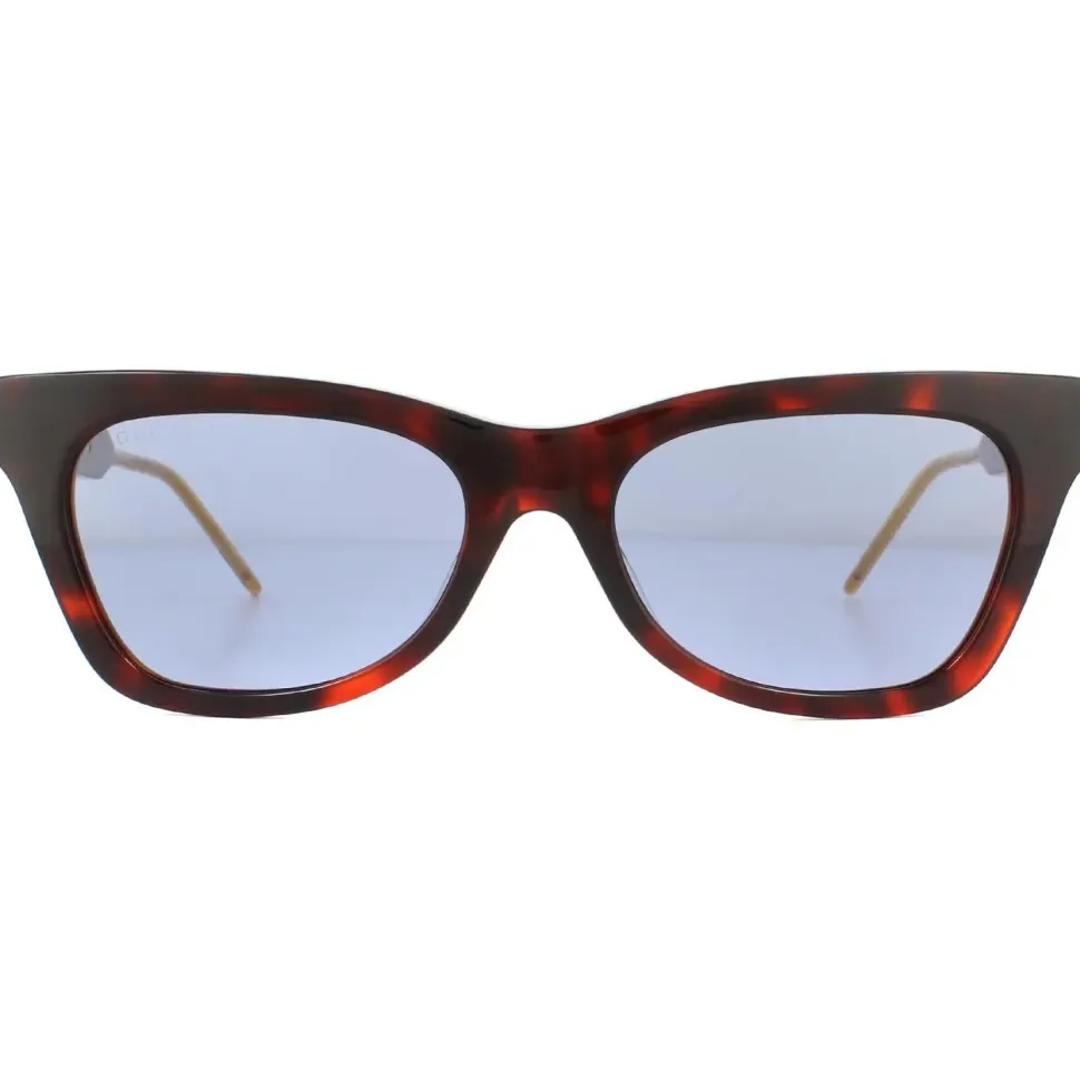 Cat Eye Dark Havana and Gold Blue Sunglasses