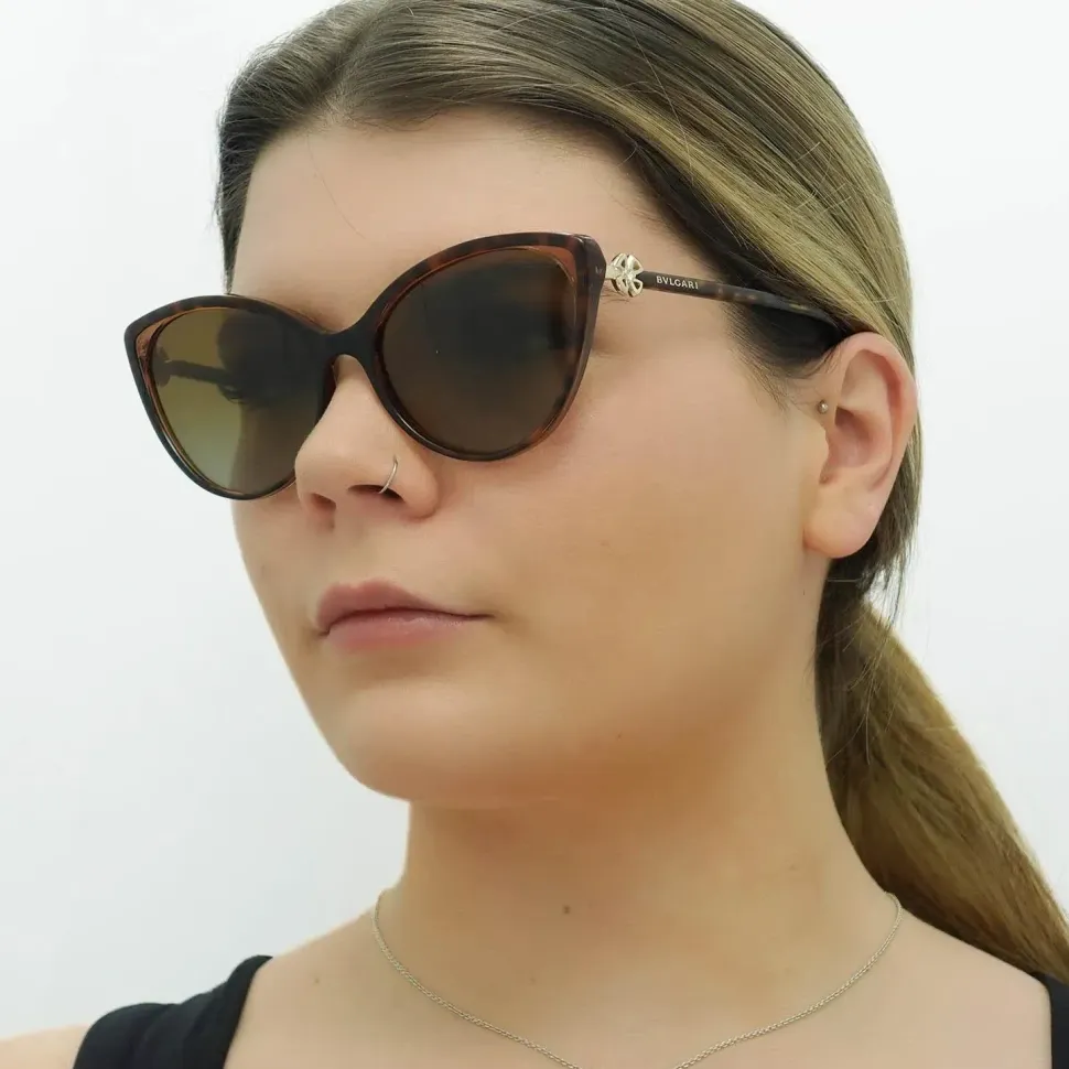 Cat Eye Havana Brown Transparent Brown Gradient Polarized BV8246B