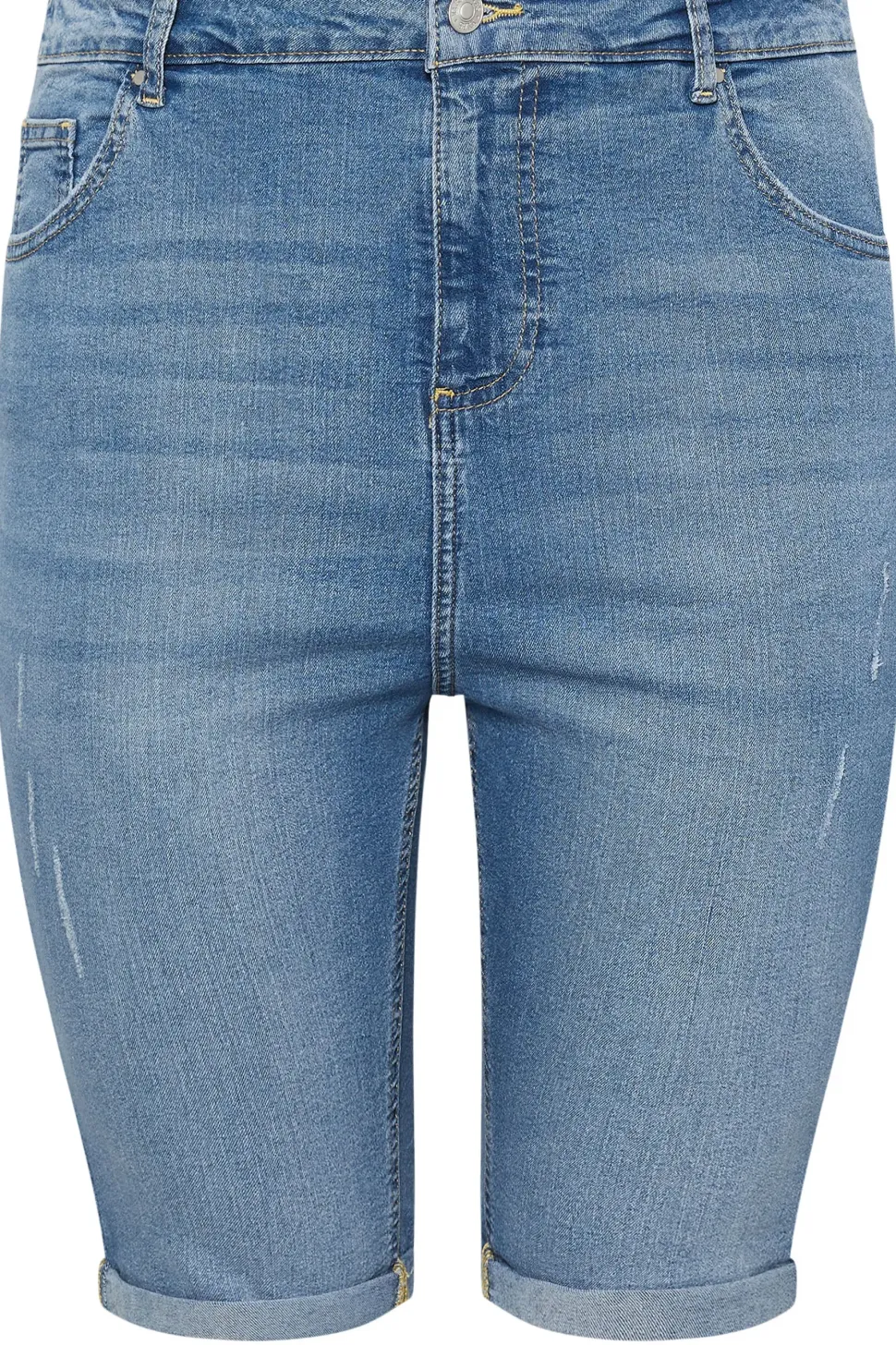 Cat Scratch Stretch Denim Shorts