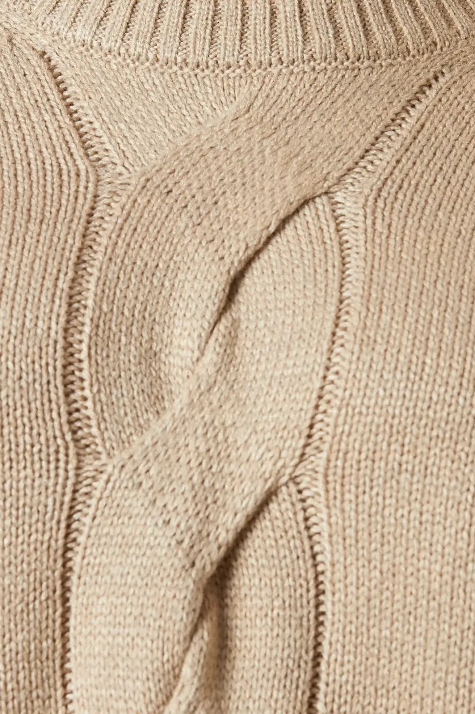 Centre Front Cable Design Crew Neck Jumper