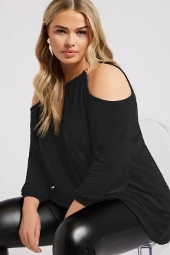 Chain Detail Cold Shoulder Top