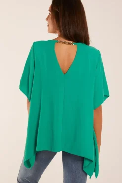 Chain Detail Short Sleeve Blouse