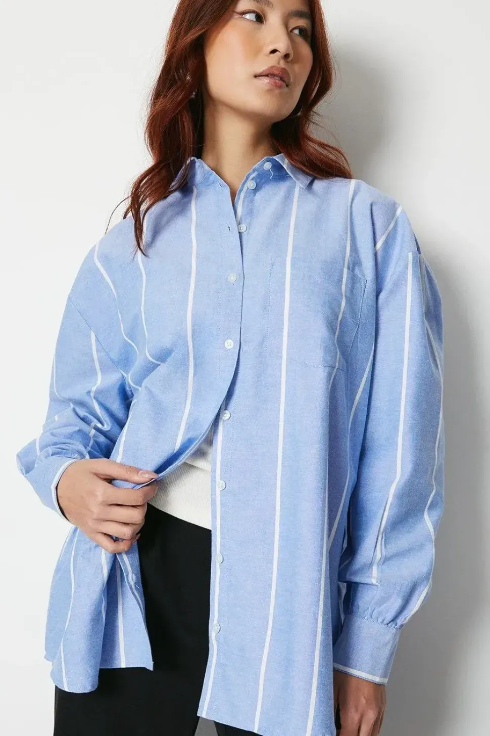 Chambray Stripe Oversized Shirt