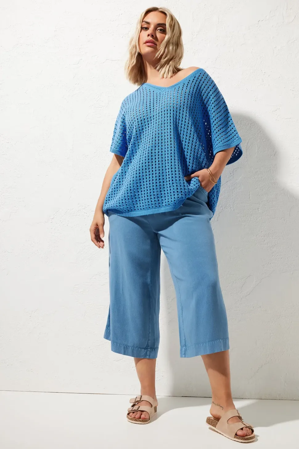 Chambray Wide Leg Culottes