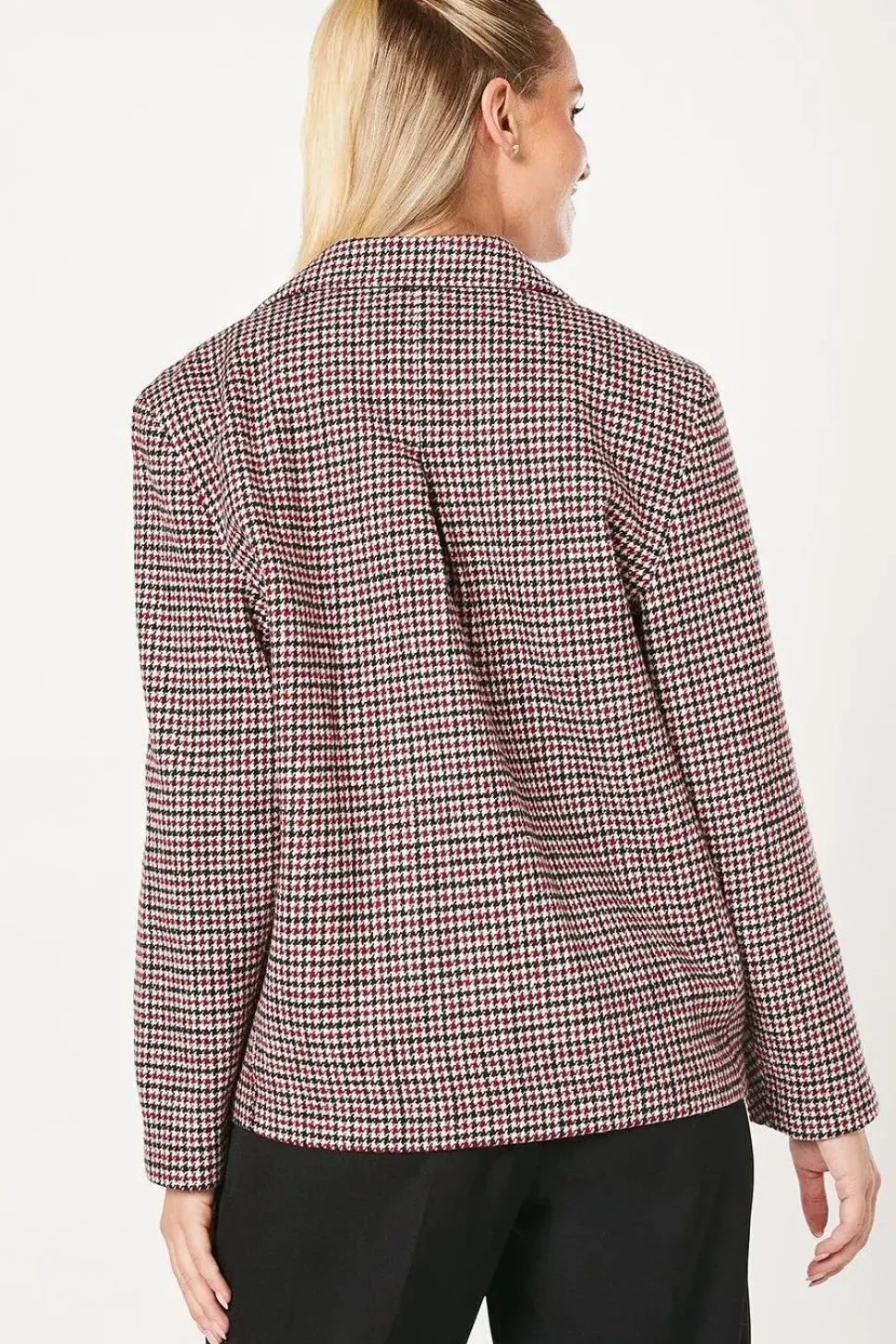 Check Double Breasted Blazer Coat