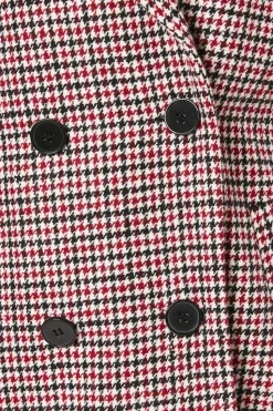 Check Double Breasted Blazer Coat
