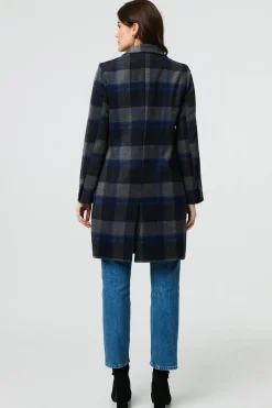 Checked Double Breasted Blazer Jacket