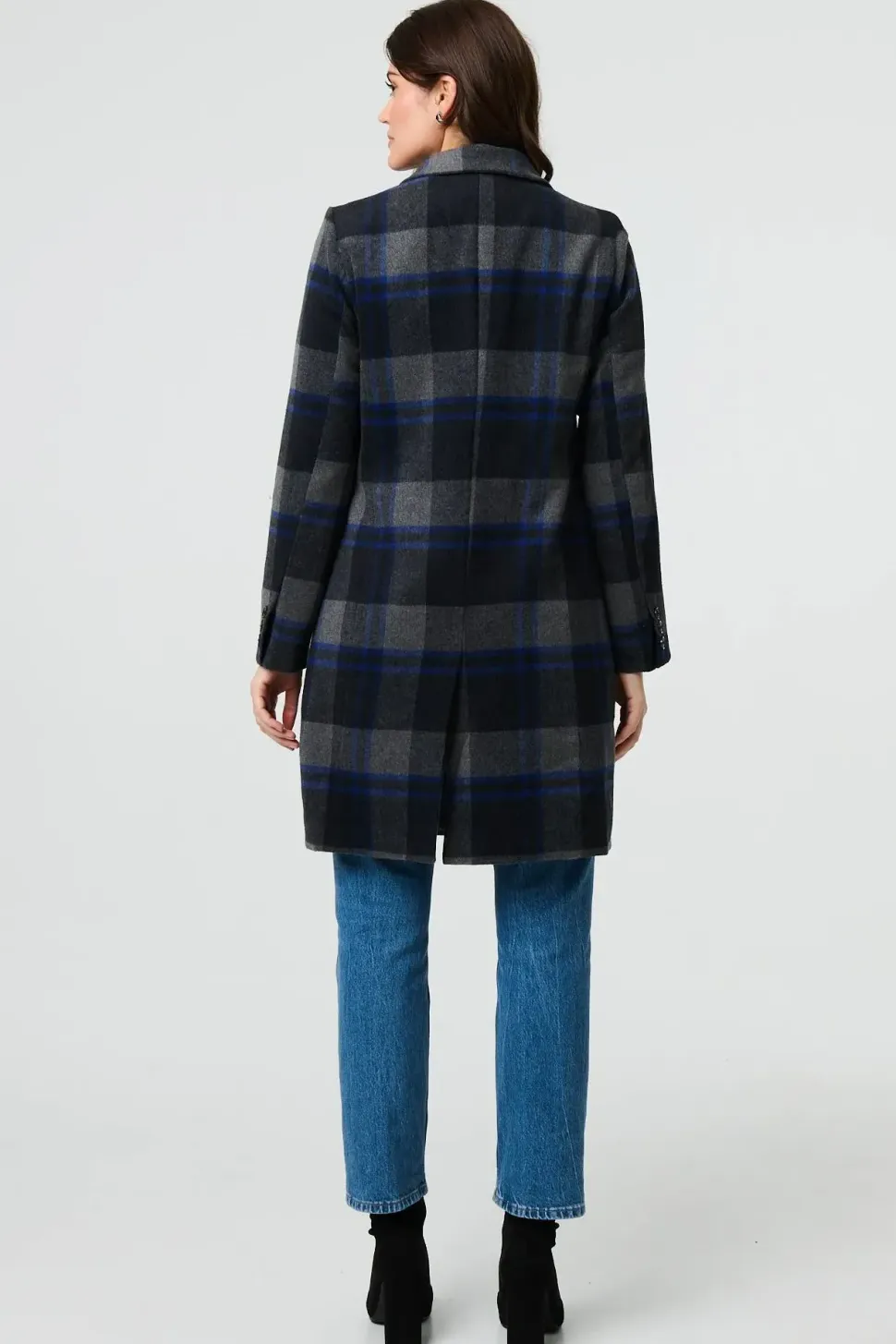 Checked Double Breasted Blazer Jacket