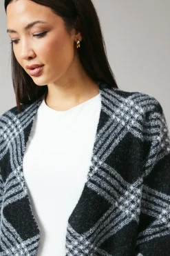 Checked Edge To Edge Longline Cardigan