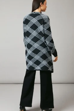 Checked Edge To Edge Longline Cardigan