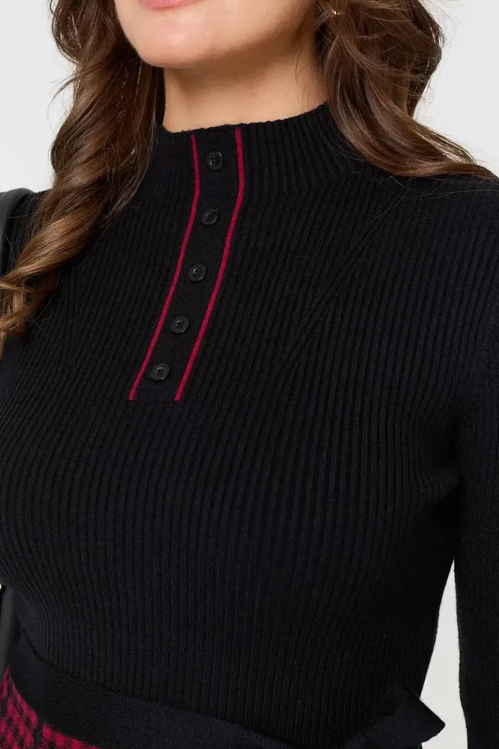 Checked Pleated Knee Length Jumper Dress