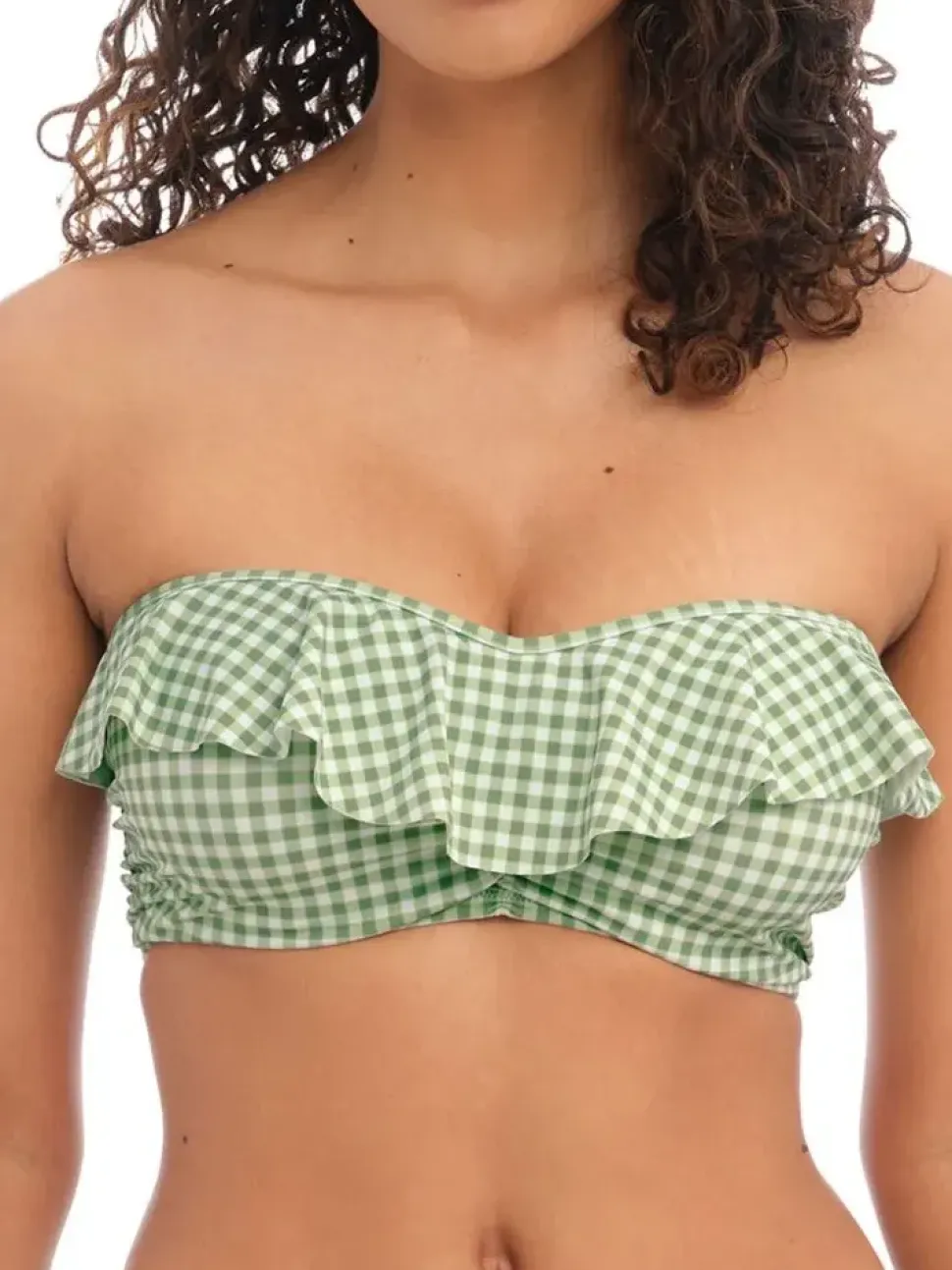 Check In Bandeau Bikini Top Khaki