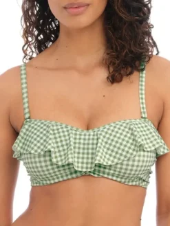 Check In Bandeau Bikini Top Khaki