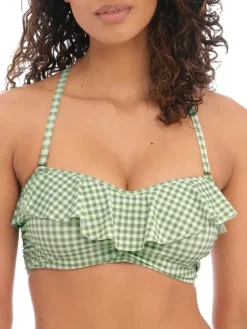 Check In Bandeau Bikini Top Khaki