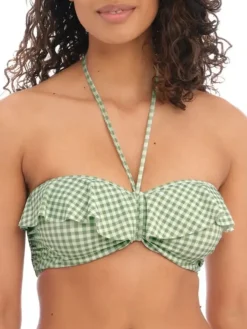 Check In Bandeau Bikini Top Khaki