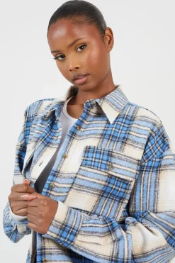 Check Print Long Sleeve Fleece Shirt