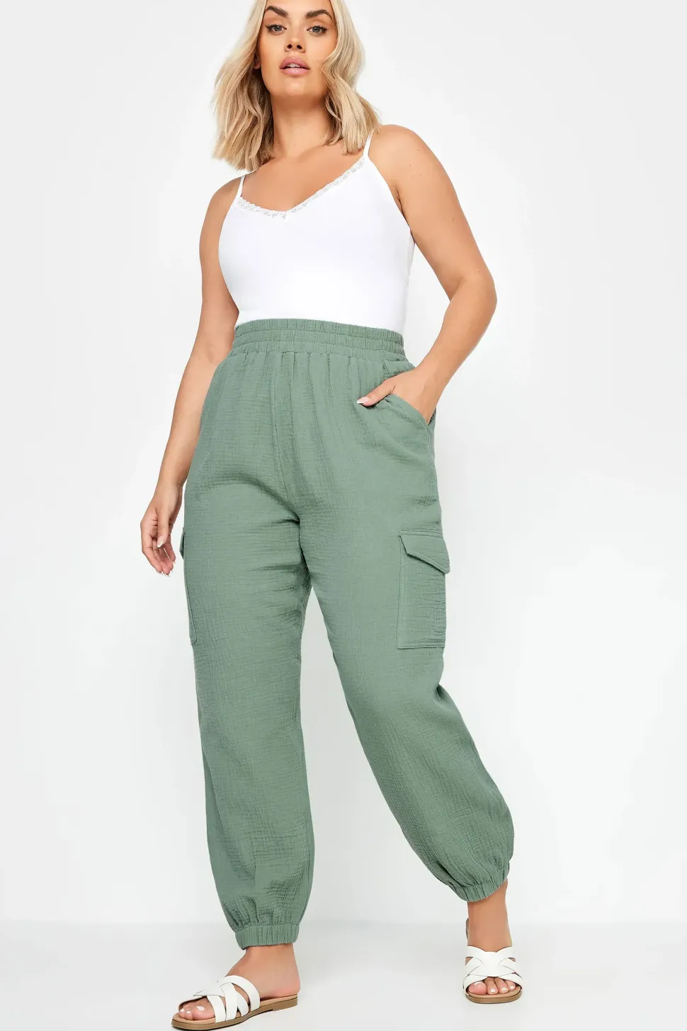 Cheesecloth Cuffed Joggers