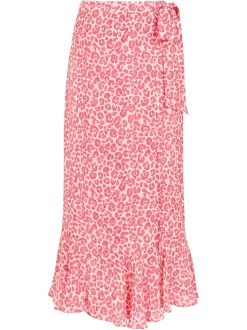 Cheetah Print Wrap Skirt-Animal Print