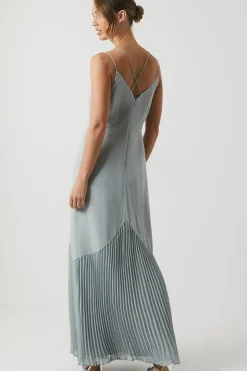 Chiffon And Pleat Strappy Bridesmaid Dress